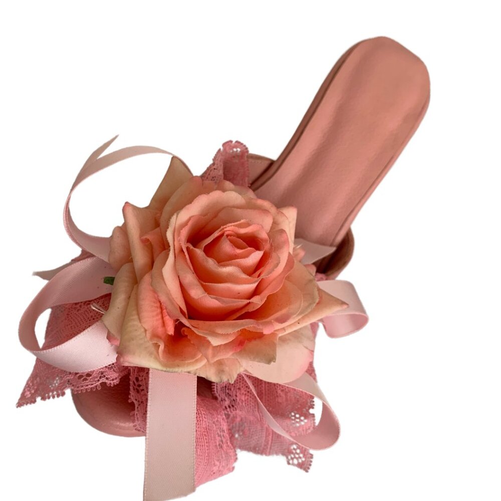 Pink Floral Lace High Heel Sandals – Romantic & Feminine - Picture 10 of 12